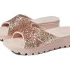 SKECHERS Foamies Arch Fit Footsteps Glitter Cross Band Slide